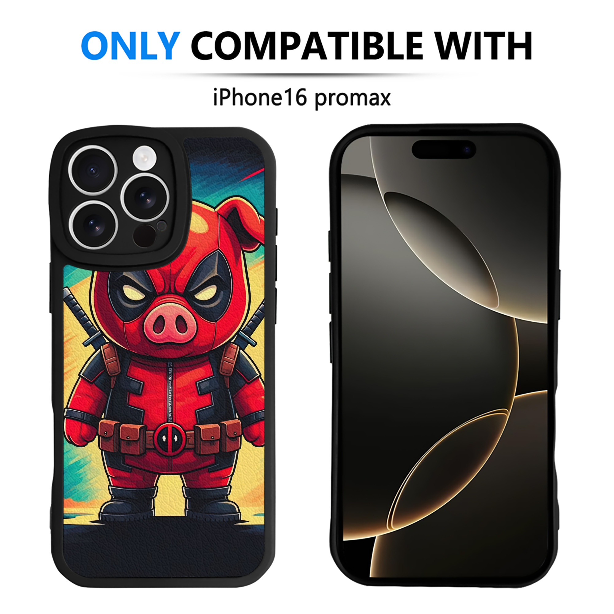 （画像用） Deadpool デッドプール 【iPhone 16シリーズ対応】シリコンスマホケース（レザー調） 材質：シリコン